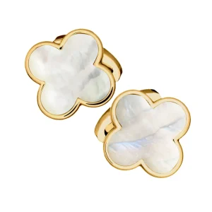 Four Leaf Clover 18K Gold Vermeil Sterling Cufflinks
