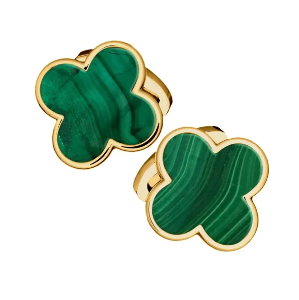 Four Leaf Clover 18K Gold Vermeil Sterling Cufflinks