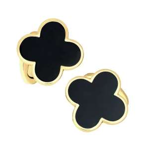 Four Leaf Clover 18K Gold Vermeil Sterling Cufflinks