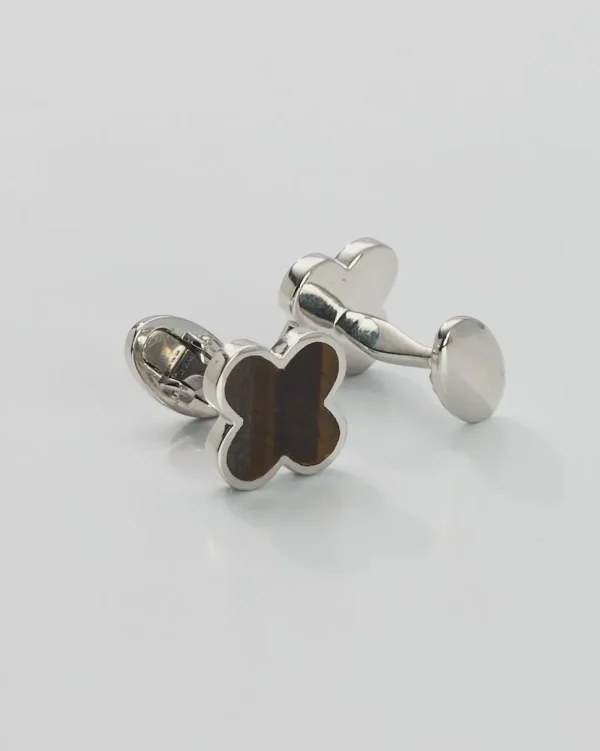 Four Leaf Clover Sterling Silver Cufflinks