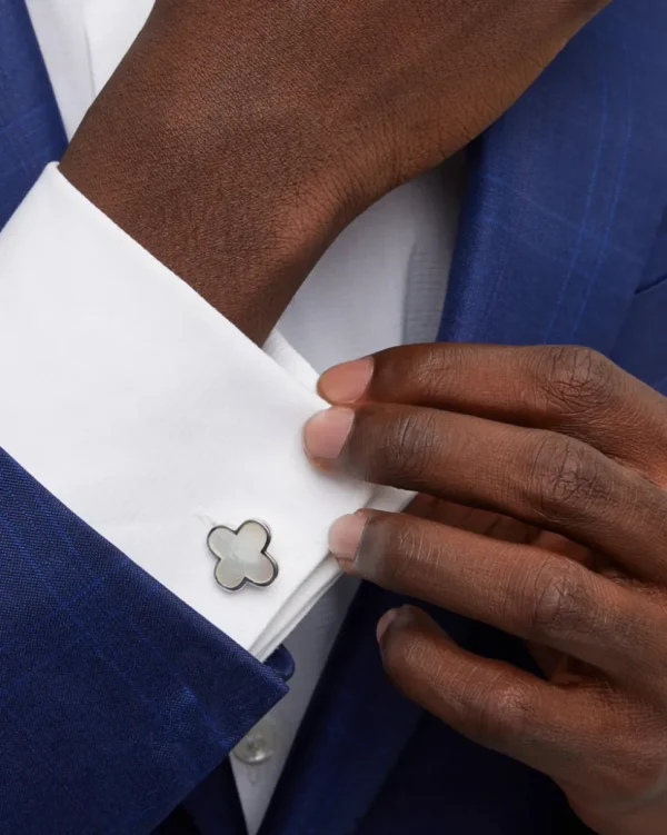 Four Leaf Clover Sterling Silver Cufflinks