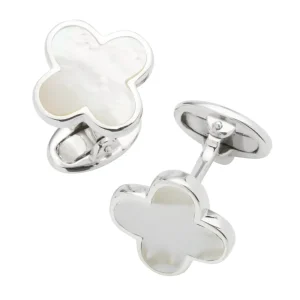 Four Leaf Clover Sterling Silver Cufflinks