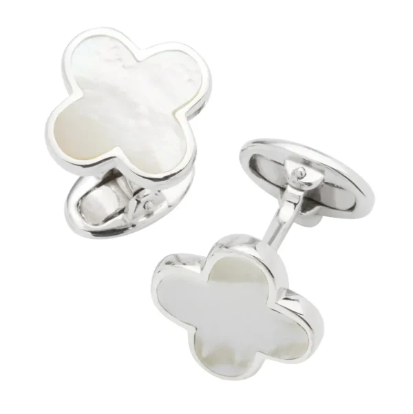 Four Leaf Clover Sterling Silver Cufflinks