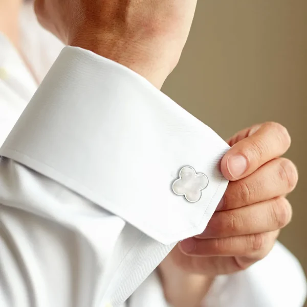 Four Leaf Clover Sterling Silver Cufflinks