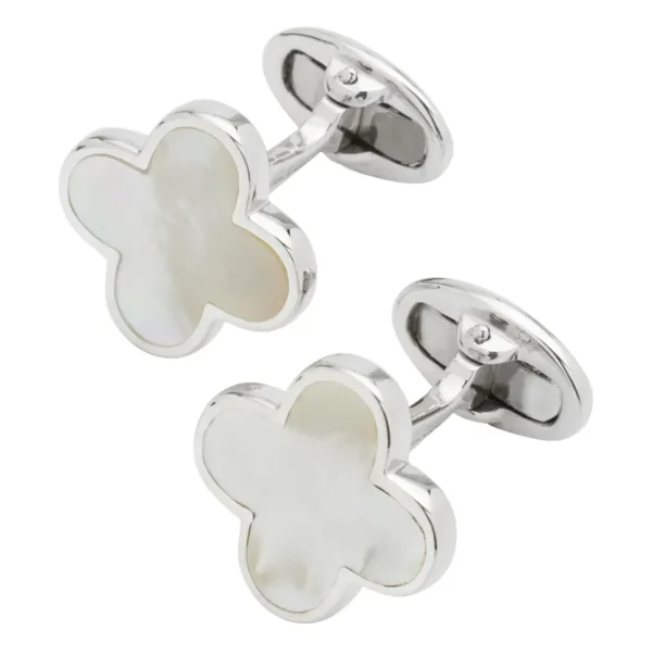 Four Leaf Clover Sterling Silver Cufflinks