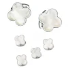 Four Leaf Clover White Sterling Cufflinks & Studs