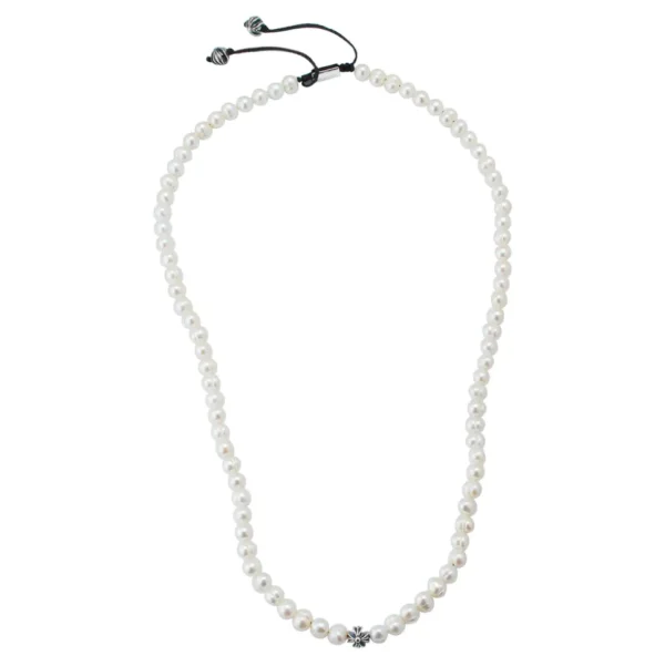 Freshwater Pearl Necklace with Silver Cross