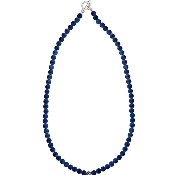 Gemstone Beaded Necklace with Sterling Spacer