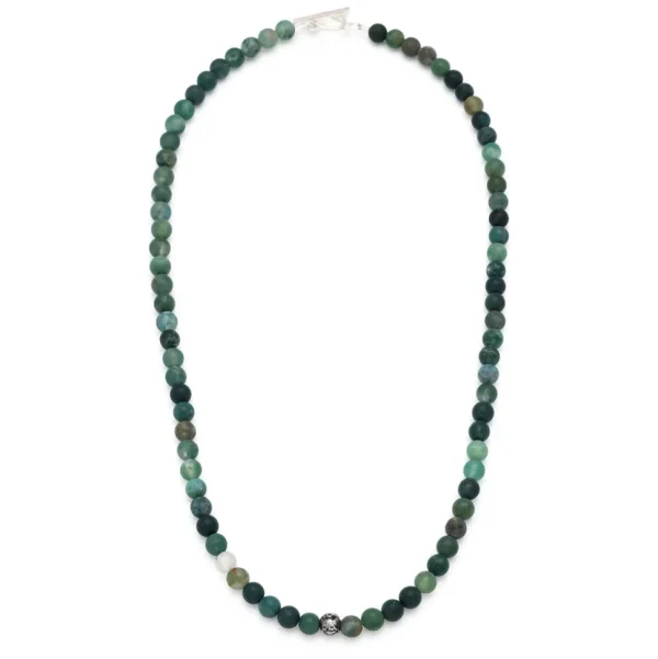 Gemstone Beaded Necklace with Sterling Spacer