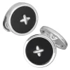 Gemstone Button Sterling Cufflinks