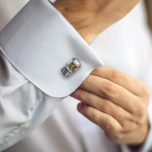 Gemstone Gumball Machine Sterling Silver Cufflinks I Jan Leslie