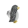 Gemstone Penguin Sterling Silver Lapel Pin I Jan Leslie