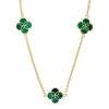 Gemstone Petal 3 Station Gold Vermeil Sterling Silver Necklace
