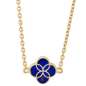 Gemstone Petal Gold Vermeil Sterling Silver Necklace
