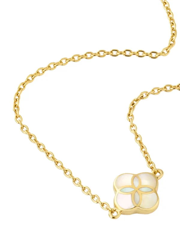 Gemstone Petal Gold Vermeil Sterling Silver Necklace
