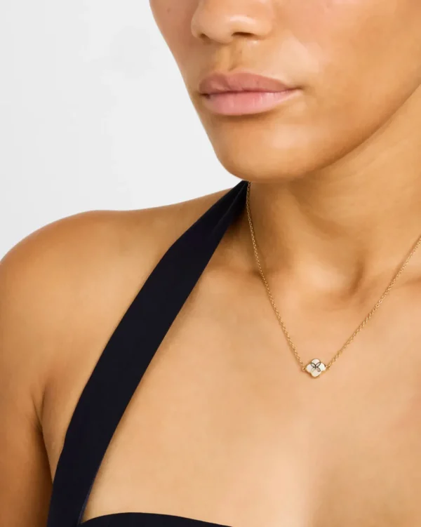 Gemstone Petal Gold Vermeil Sterling Silver Necklace
