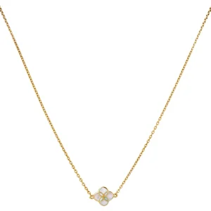 Gemstone Petal Gold Vermeil Sterling Silver Necklace