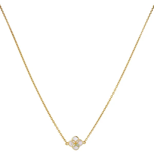 Gemstone Petal Gold Vermeil Sterling Silver Necklace