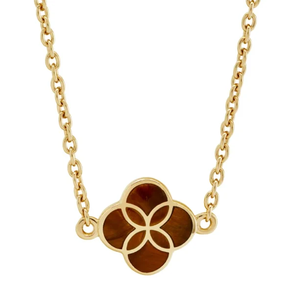 Gemstone Petal Gold Vermeil Sterling Silver Necklace