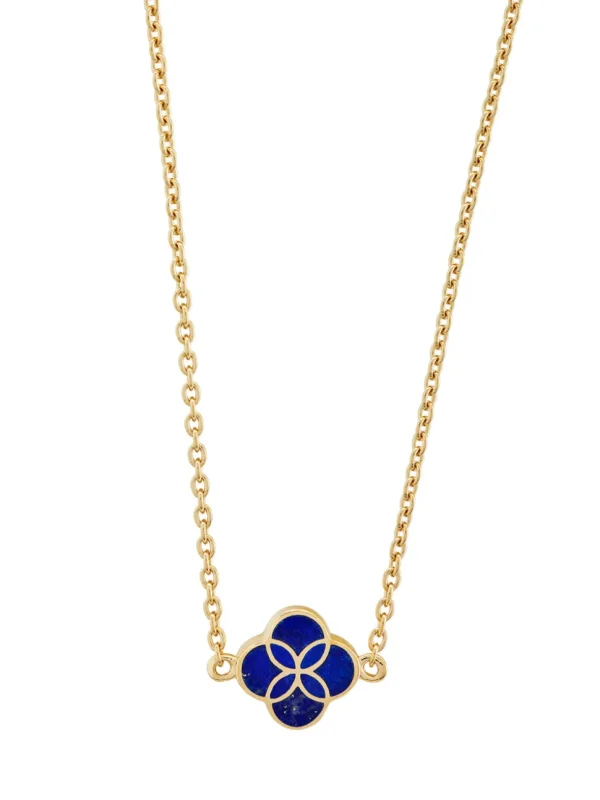 Gemstone Petal Gold Vermeil Sterling Silver Necklace