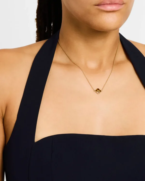 Gemstone Petal Gold Vermeil Sterling Silver Necklace