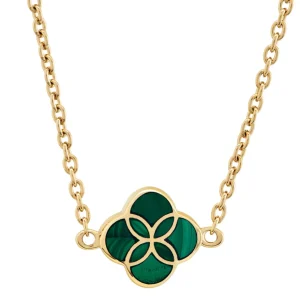 Gemstone Petal Gold Vermeil Sterling Silver Necklace