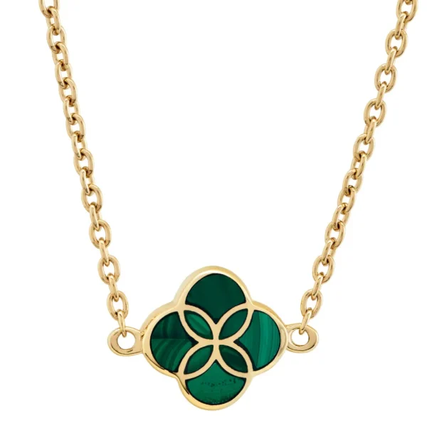 Gemstone Petal Gold Vermeil Sterling Silver Necklace