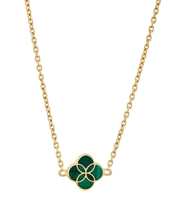 Gemstone Petal Gold Vermeil Sterling Silver Necklace