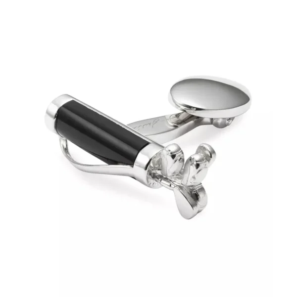 Golf Bag and Clubs Gemstone Sterling Cufflinks