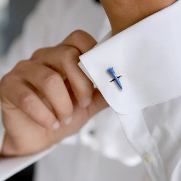 Golf Ball and Tee Sterling Cufflinks