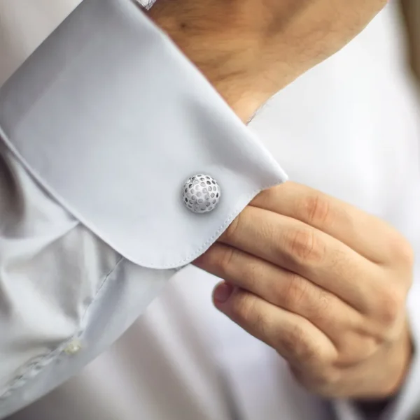 Golf Ball and Tee Sterling Cufflinks