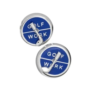 GOLF OR WORK? Spinner Sterling Silver Cufflinks