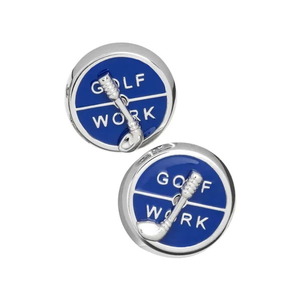 GOLF OR WORK? Spinner Sterling Silver Cufflinks