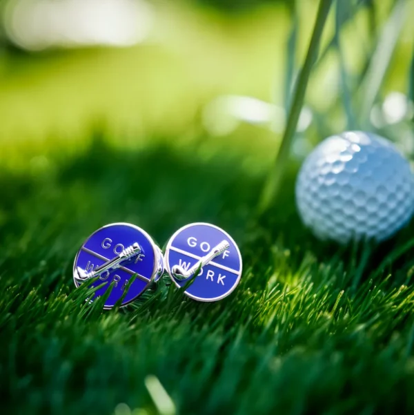 GOLF OR WORK? Spinner Sterling Silver Cufflinks