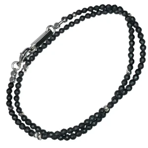Grey Pyrite Bead Double Wrap Bracelet
