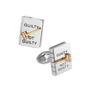 Guilty or Not Guilty Moving Spinner Sterling Cufflinks