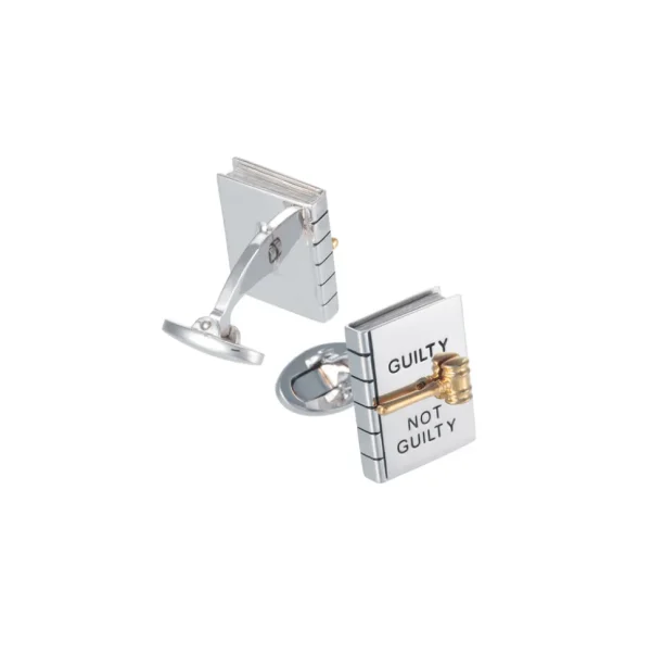 Guilty or Not Guilty Moving Spinner Sterling Cufflinks