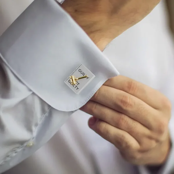 Guilty or Not Guilty Moving Spinner Sterling Cufflinks