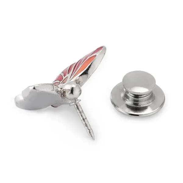 Hand Painted Enamel Butterfly Sterling Silver Lapel Pin I Jan Leslie