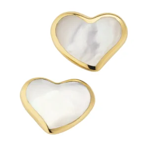 Heart Gemstone Gold Vermeil Sterling Stud Earrings