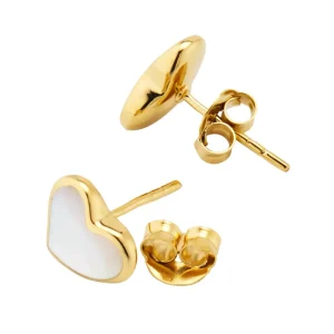 Heart Gemstone Gold Vermeil Sterling Stud Earrings