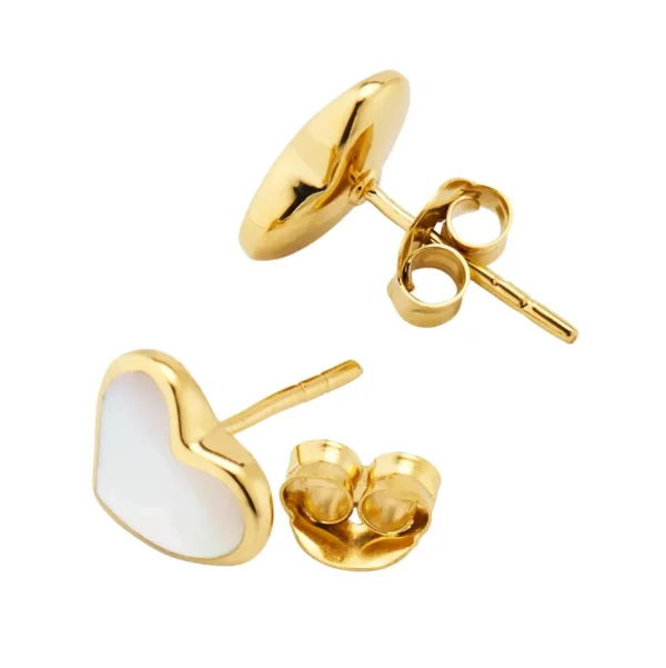 Heart Gemstone Gold Vermeil Sterling Stud Earrings