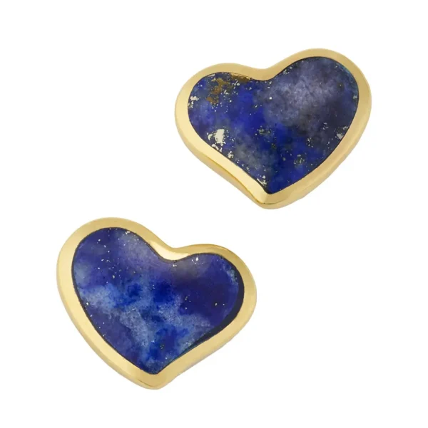 Heart Gemstone Gold Vermeil Sterling Stud Earrings