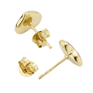 Heart Gemstone Gold Vermeil Sterling Stud Earrings