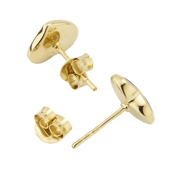 Heart Gemstone Gold Vermeil Sterling Stud Earrings