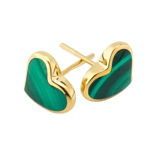Heart Gemstone Gold Vermeil Sterling Stud Earrings