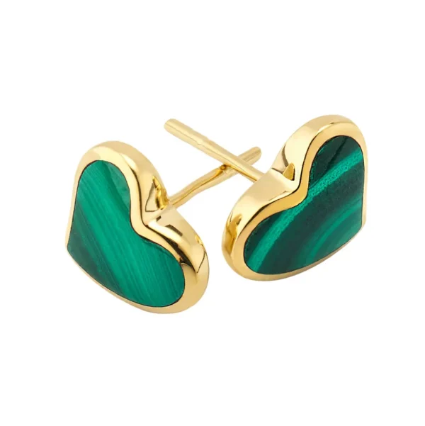 Heart Gemstone Gold Vermeil Sterling Stud Earrings