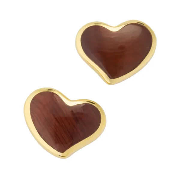 Heart Gemstone Gold Vermeil Sterling Stud Earrings