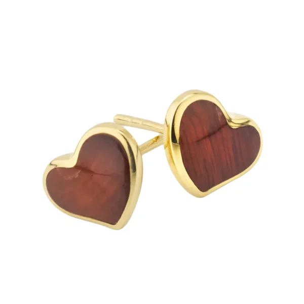 Heart Gemstone Gold Vermeil Sterling Stud Earrings