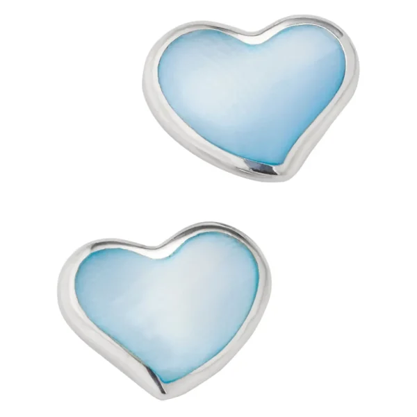 Heart Gemstone Sterling Stud Earrings